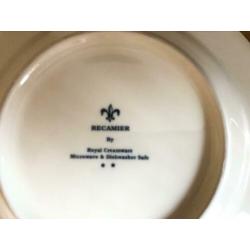 Roomwit servies, ong. 60-delig, Recamier