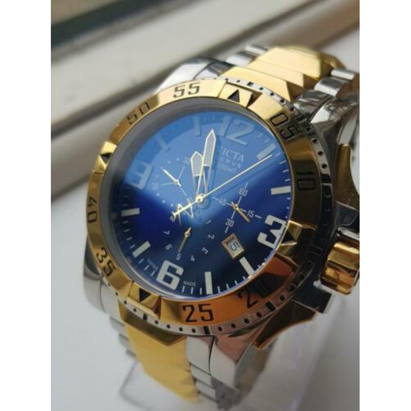 INVICTA RESERVE EXCURSION QUARTZ WATCH goud zilver band xxl