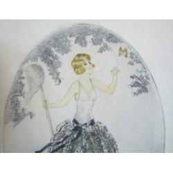 2 antieke art deco dozen m litho, sign. Vilart, cfr. Icart