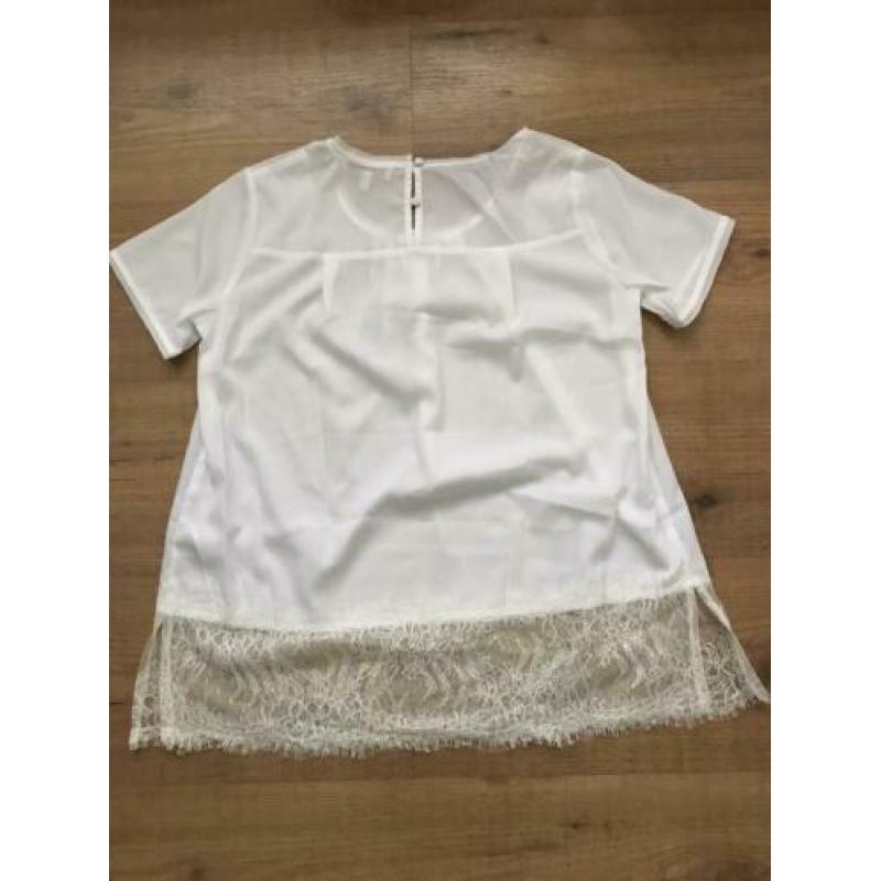 TWIN SET witte blouse met crème kant maat 164