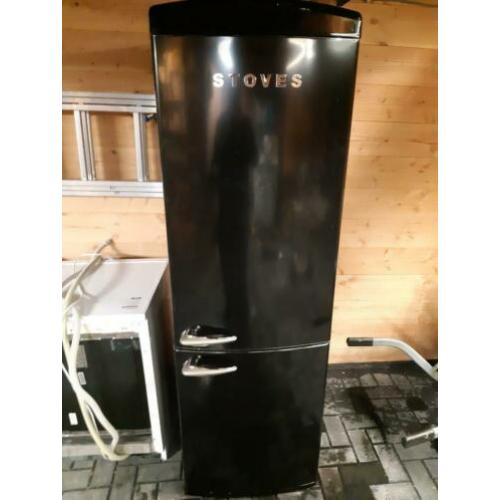 Stoves zwart retro koelkast (nieuw)