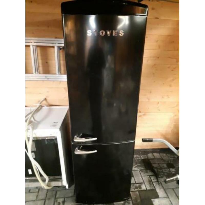 Stoves zwart retro koelkast (nieuw)
