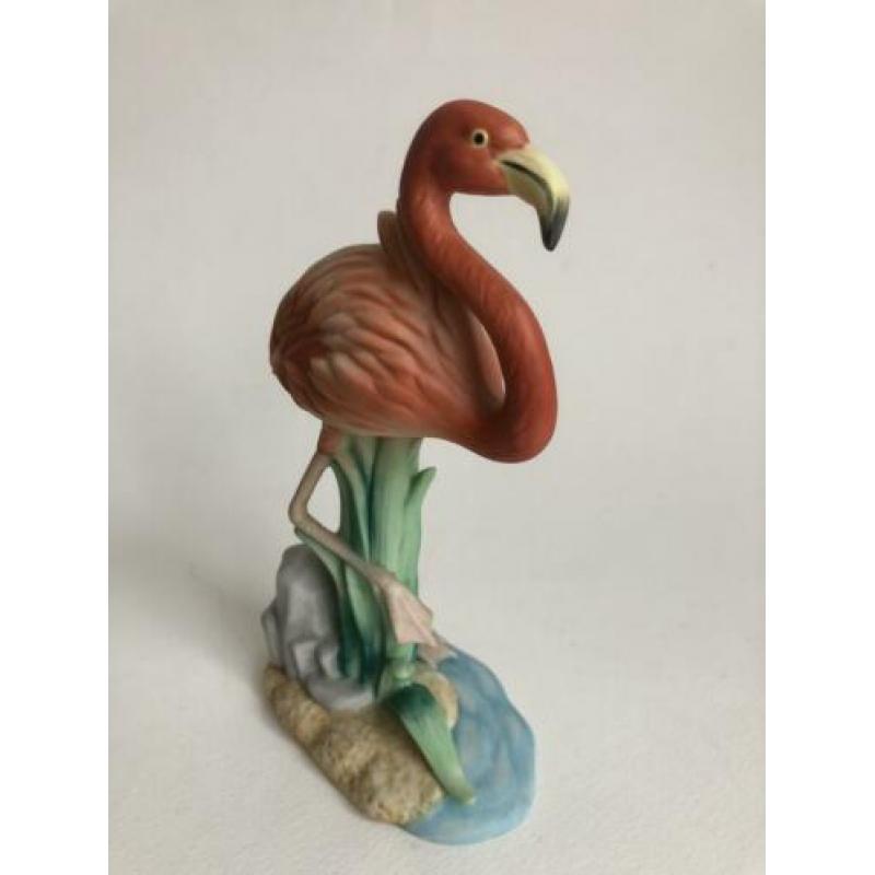 Beeldje flamingo Goebel vogel porselein biscuit