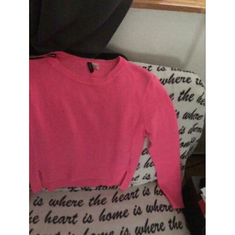 H&M trui / top roze maat XS