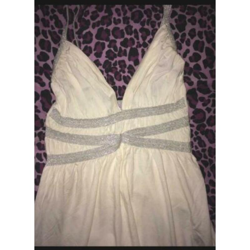 Mooie dames meiden jurk wit maat S M zgan