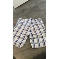 Korte heren broek scotch en soda wit blauw gestreept w31