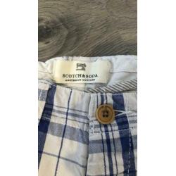 Korte heren broek scotch en soda wit blauw gestreept w31