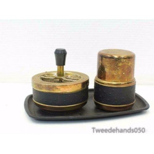 Vintage koperen asbak en tabakspotje 87198