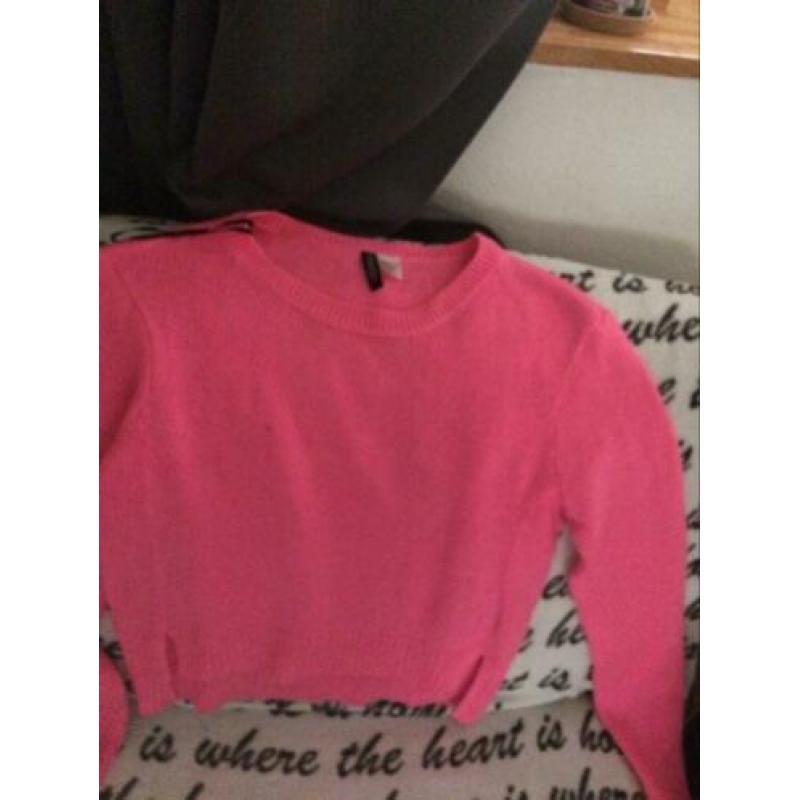 H&M trui / top roze maat XS