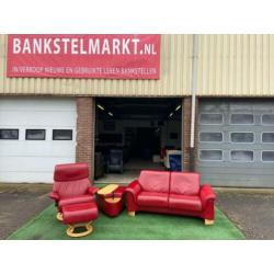 STRESSLESS bank set inclusief hocker + fauteuil met voetbank