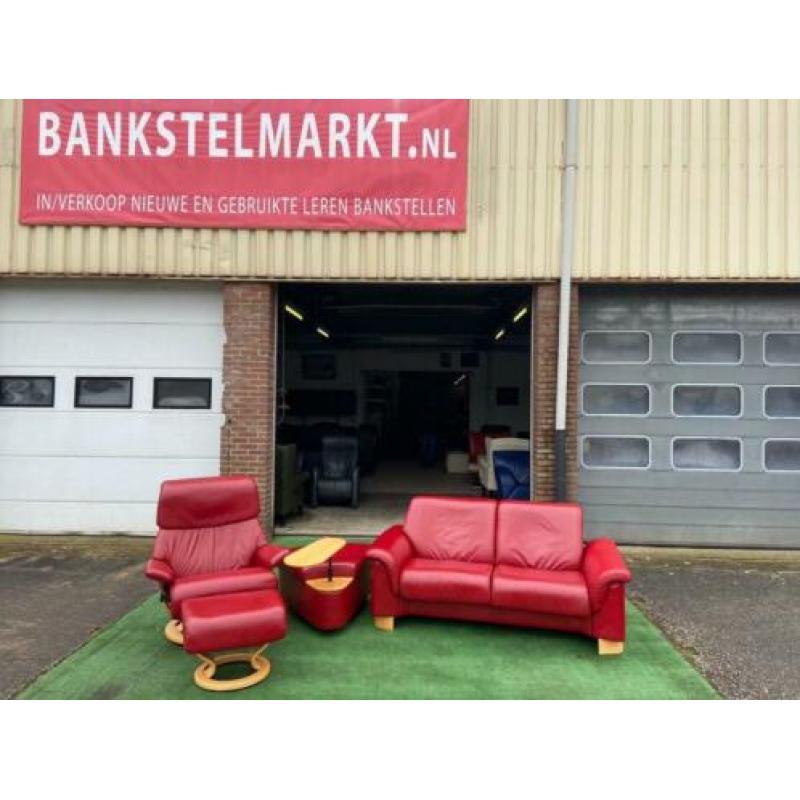 STRESSLESS bank set inclusief hocker + fauteuil met voetbank