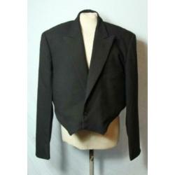 ouderwets zwart ,kort Colbert, mt. 48, super mooi model