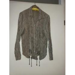 Blouse zwart/wit maat 40 zaza