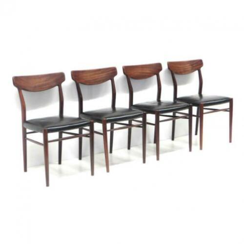 4x Vintage Deens design eetkamerstoelen jaren '60 '70