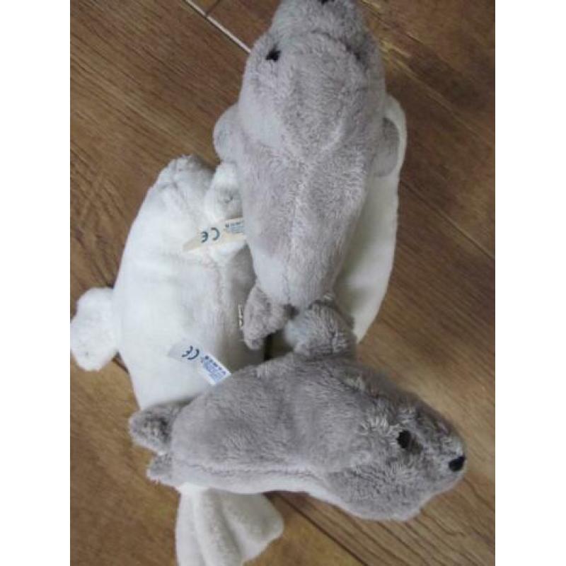2 x SEMO toys 2x UNITOYS + SNOWY witte + grijze zeehondjes