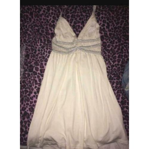 Mooie dames meiden jurk wit maat S M zgan