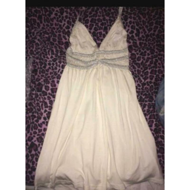 Mooie dames meiden jurk wit maat S M zgan