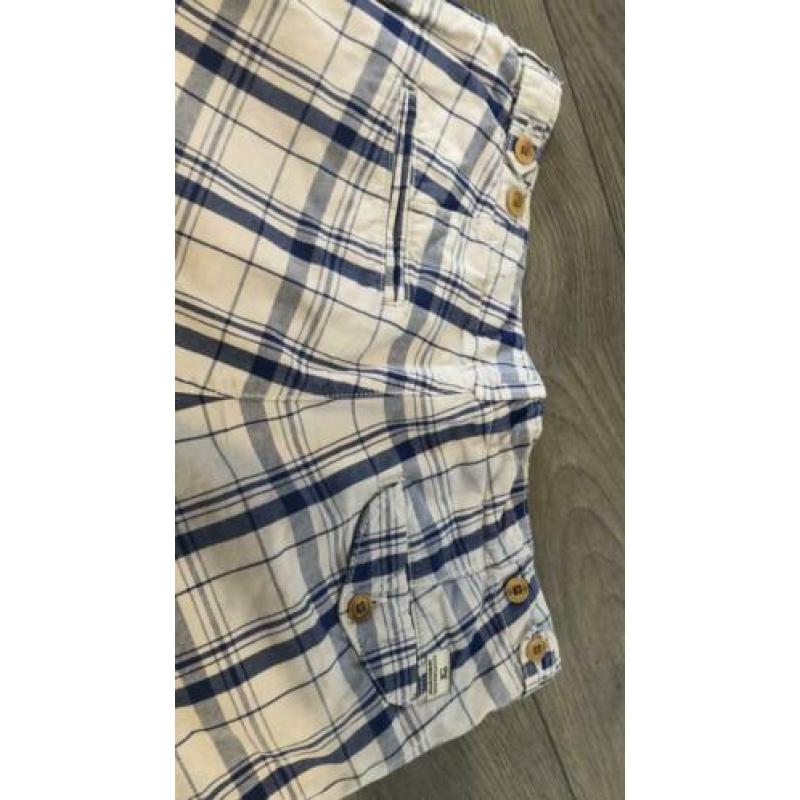 Korte heren broek scotch en soda wit blauw gestreept w31