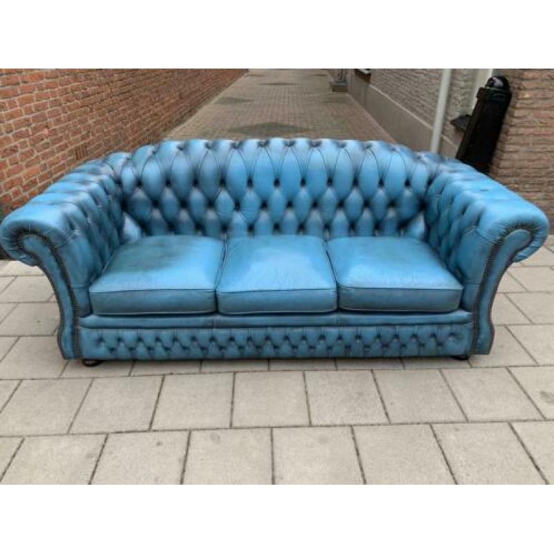 Chesterfield bank jeans blauw GRATIS BEZORGD!