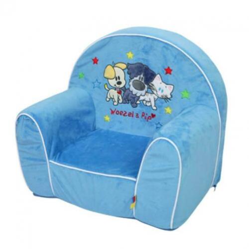 Woezel en Pip blauw kinderstoeltje, kinderfauteuil zgan