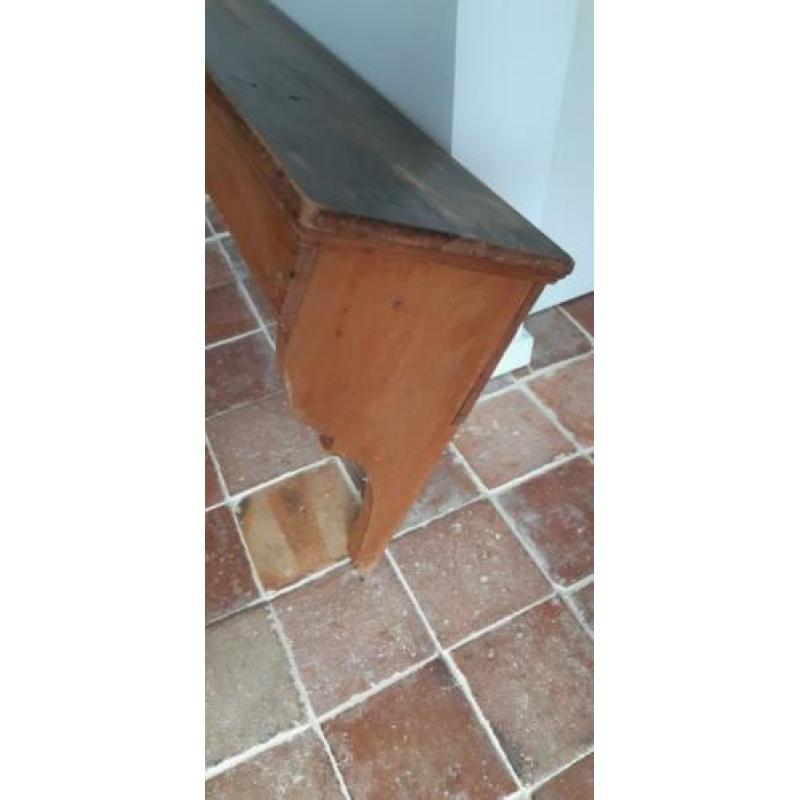 Regaal rek ophangen haken 130 breed brocante hout