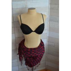 zwarte push up bh, witte stipjes 75C - honkermoller - bh03