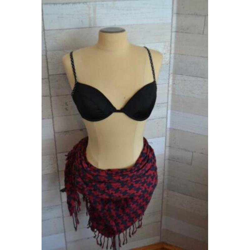 zwarte push up bh, witte stipjes 75C - honkermoller - bh03
