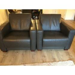 Leren fauteuils, z.g.a.n. Merk Henders en hazel