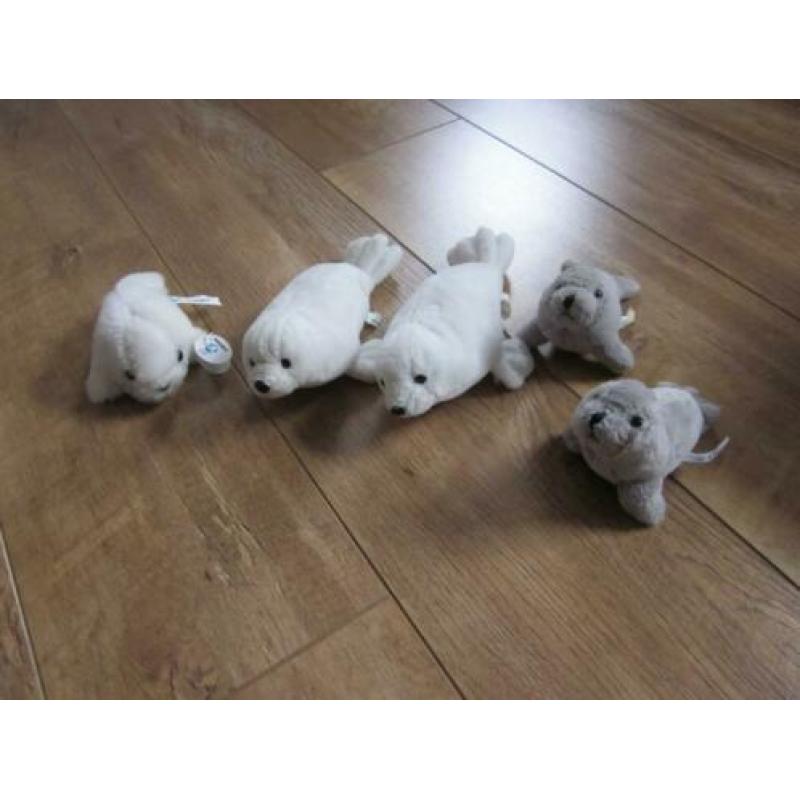 2 x SEMO toys 2x UNITOYS + SNOWY witte + grijze zeehondjes
