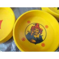 Crippa milano design asbakjes geel kunststof jaren 70 retro