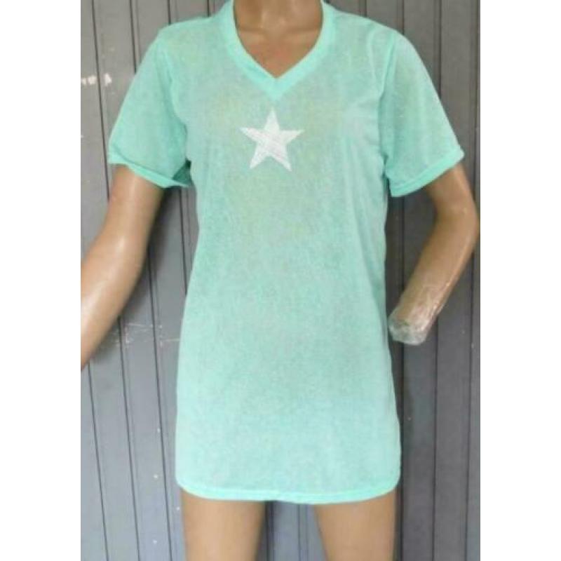 zeegroene top met ster maat M maat 38