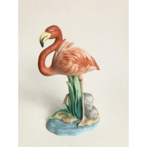 Beeldje flamingo Goebel vogel porselein biscuit