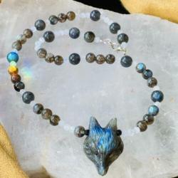 Labradoriet vos hanger meditatie beschermt sjamaan yoga love