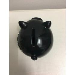 Zwart geld spaarpot van steen 11/13cm