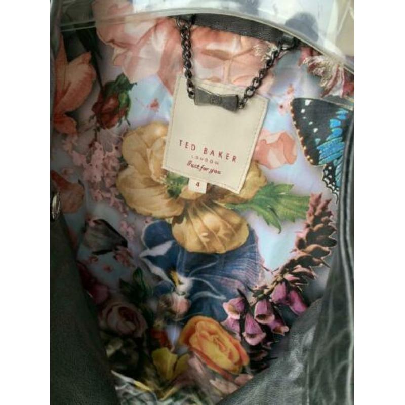 Ted baker echt leren jas biker model zwart mt 38