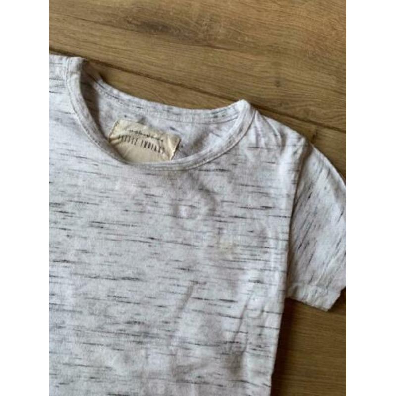 Z.g.a.n. Wit / grijs shirt van Little Indians, maat 80