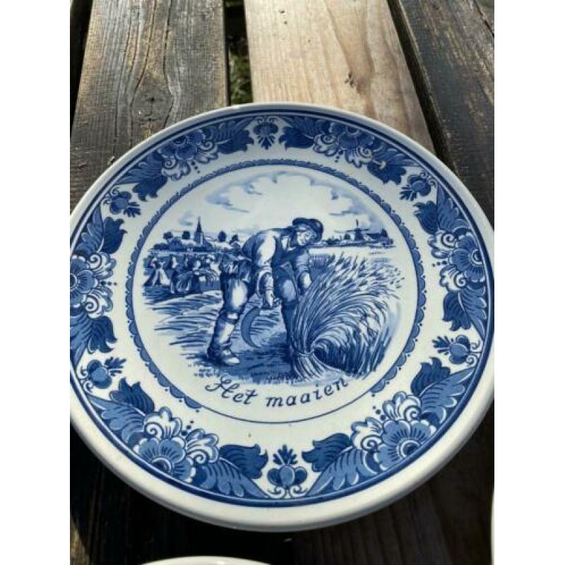 Delfts Blauw bordjes, Maaien, Ploegen, Oogsten