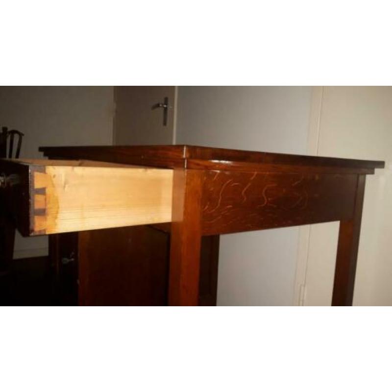 Prachtig antiek eikenhouten bureau en stoel