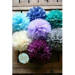 Papieren pompons, diverse kleuren leverbaar! | Stokhout 75