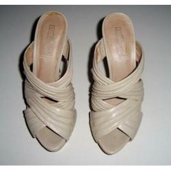Open Pumps 38 Beige leer 5th.Avenue Als nieuw!