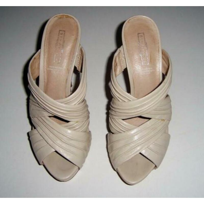 Open Pumps 38 Beige leer 5th.Avenue Als nieuw!