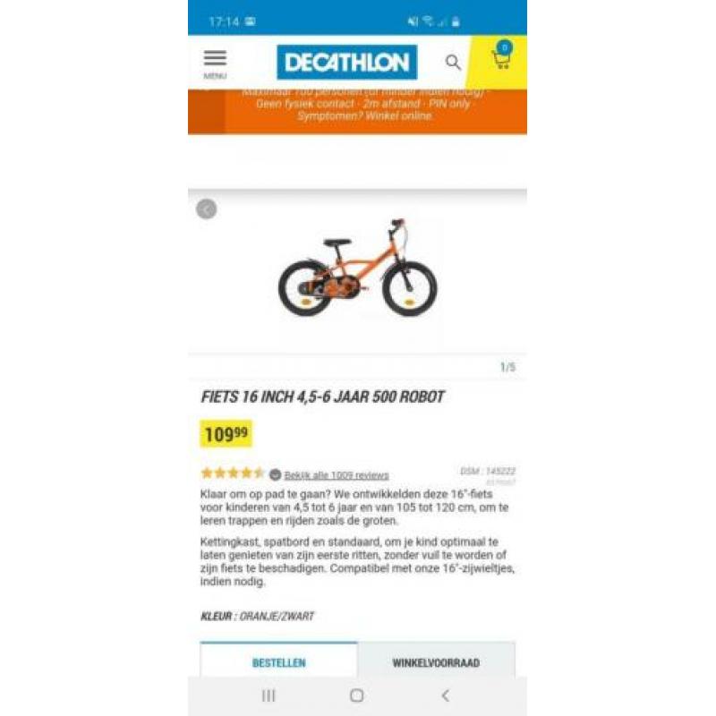 jongens fiets 16inch