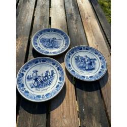 Delfts Blauw bordjes, Maaien, Ploegen, Oogsten