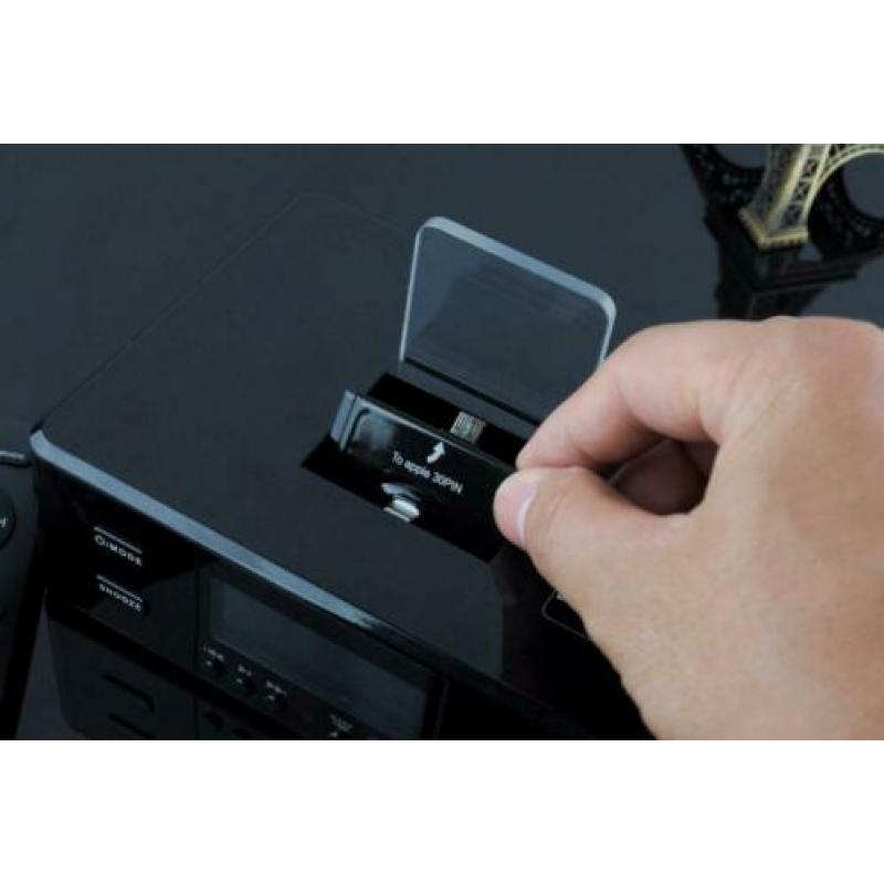 Universale Dock Speaker met Bluetooth/NFC/FM/Wekker (D9 Wit)