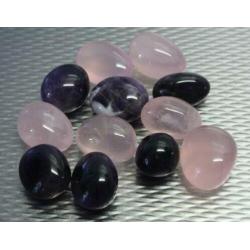 Subliem Getrommeld STER ROZENKWARTS 6x en AMETHYST 6x