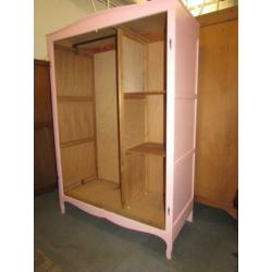 Barok roze 2 deurs kinderkast kleerkast linnenkast hang leg