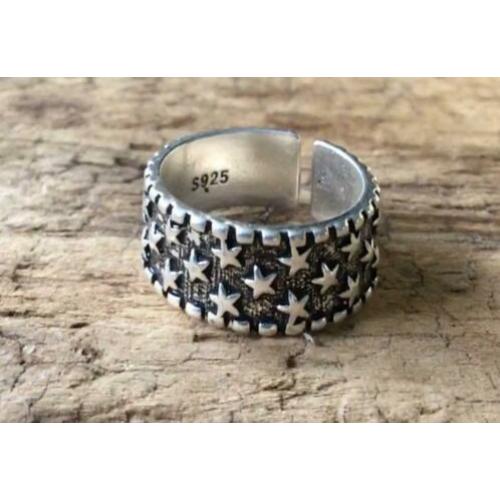 Stoere open boho ibiza gipsy knokkel ring ‘stars’