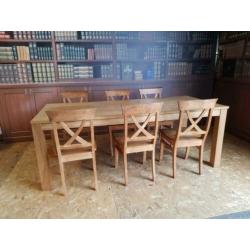 Grote 6 persoons eethoek 221x100 cm tafel mooie set €325