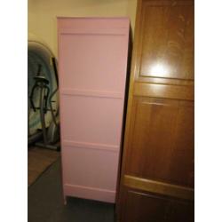 Barok roze 2 deurs kinderkast kleerkast linnenkast hang leg