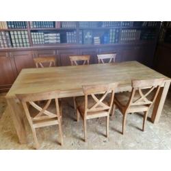 Grote 6 persoons eethoek 221x100 cm tafel mooie set €325